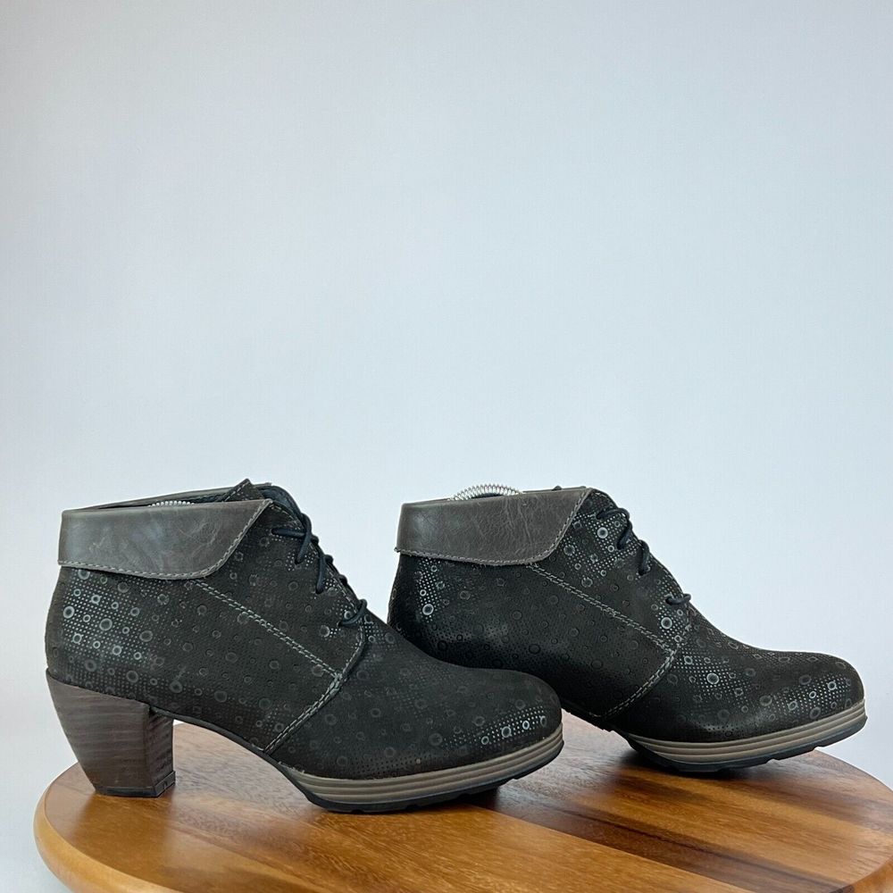 Womens Wolky Jacuerie Brown Leather Heeled Ankle Booties Size EU 41 US 9.5 M EUC